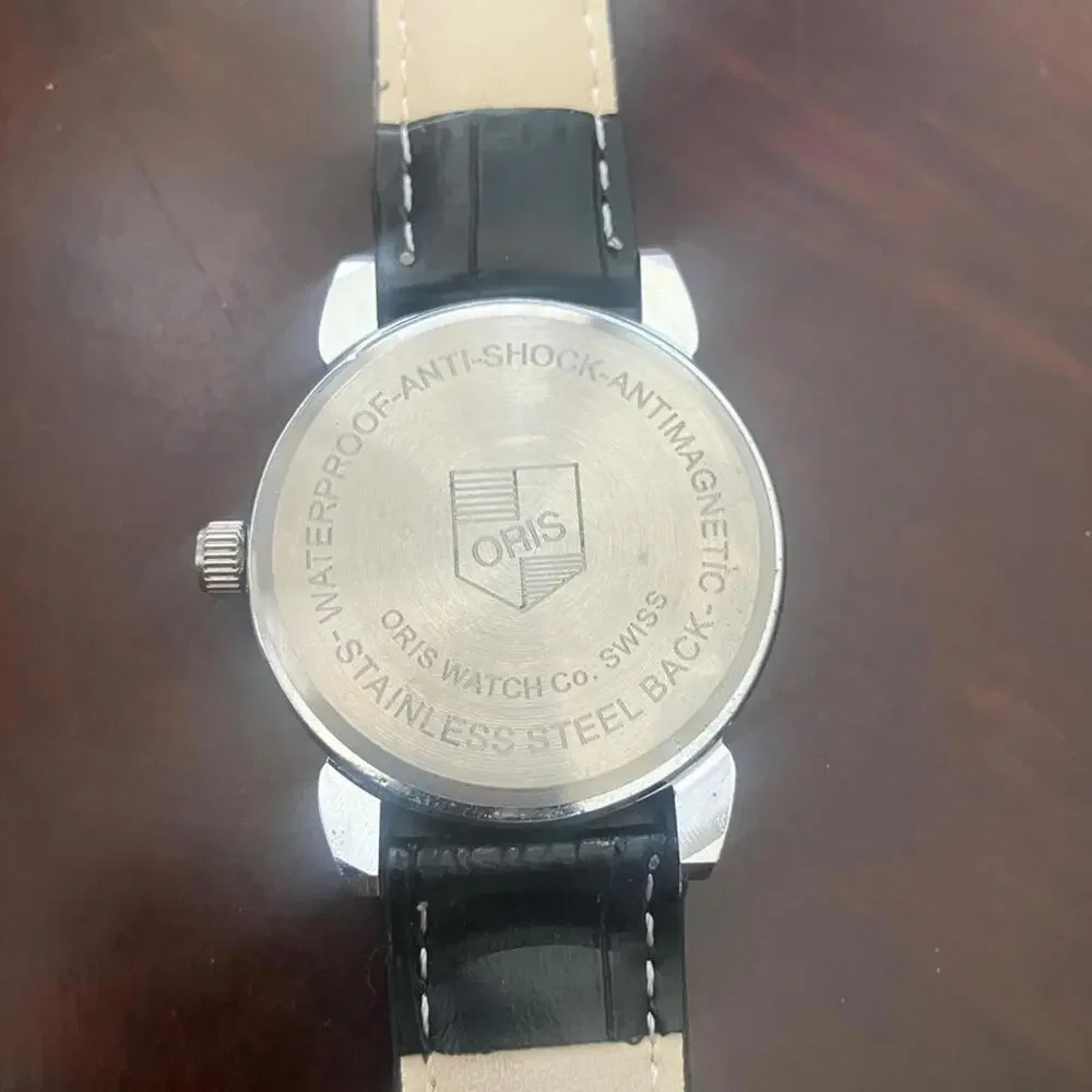 Oris Silver and Black Classic Watch 36mm Rare Vintage Hand Wind